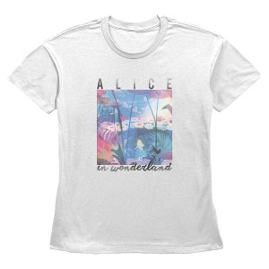 Women's Alice in Wonderland Flower Garden T-Shirt - 1 of 3