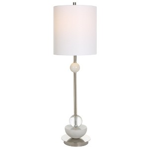 Uttermost Exposition Nickel Buffet Lamp – Polished Nickel Iron with Marble & Crystal, 33.5"H - 1 of 4