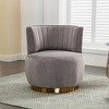 Lyngins Swivel Accent Chairs with Armrest,Upholstered Swivel Reading Chairs with Curved Backrest,Velvet Barrel Chairs for Bedroom,Living Room - 2 of 4