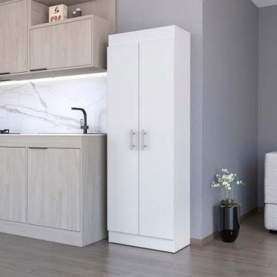 LunaLulinlk White 5-Shelf Storage Pantry Cabinet