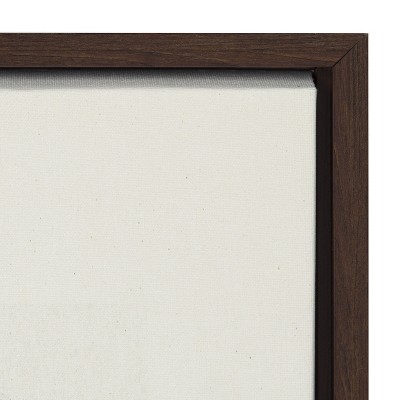 Japandi Blue Abstract Canvas Print with Walnut Frame, 18x24