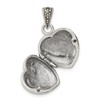 Black Bow Jewelry Sterling Silver, Red Enamel and Marcasite Antiqued Heart Locket, 16mm - 4 of 4