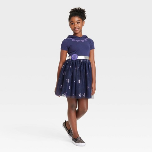 Girls' Marvel Black Panther Cosplay Dress - Navy Blue : Target