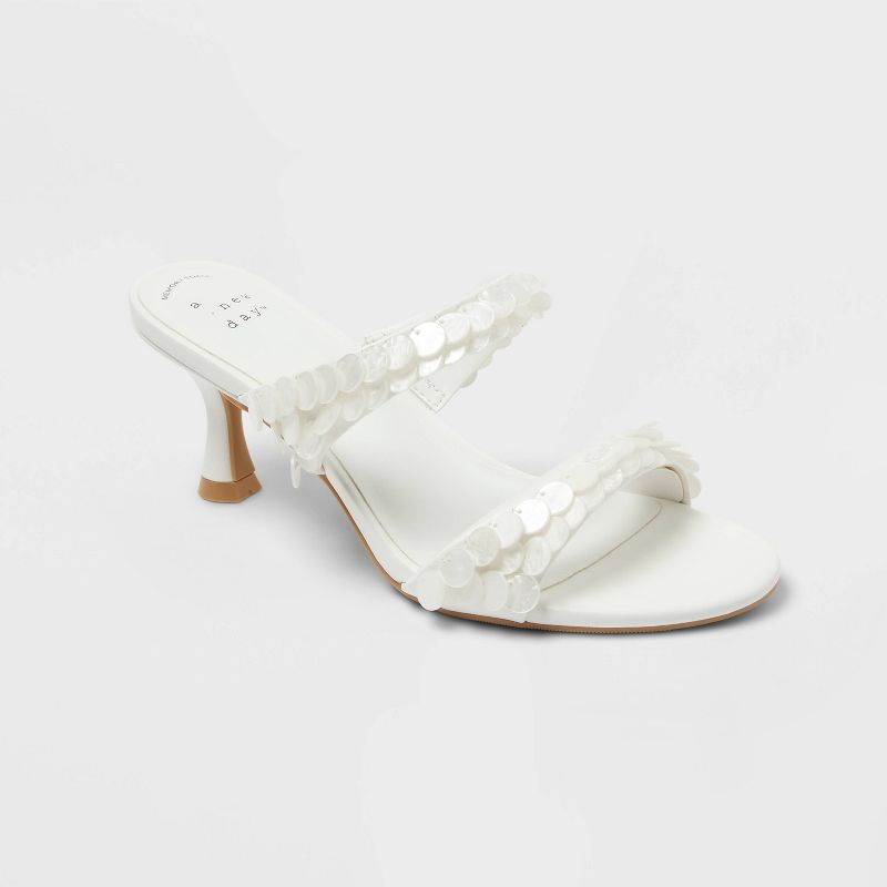 Women’s Paige Heels with Memory Foam Insole - A New Day™ White 5