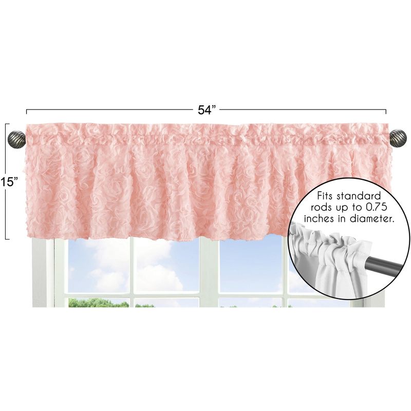 Sweet Jojo Designs Window Valance Treatment 54in. Rose Pink, 2 of 5