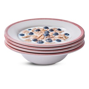 Portmeirion Potter's Brushstroke Oatmeal Bowl, Set of 4, Ideal for Porridge, Soup, Desserts, Durable Earthenware Bowls, Made in UK - Red - 1 of 4