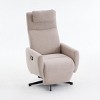 Linen Fabric 360 Swivel Chair, Handle Glider Recliner Nursery Chair With Adjustable Back And Footrest, Swivel Chairs Accent-Cuddlewood - 4 of 4