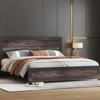 Full Size Bed Frame with Charging Station, Industrial Design Platform Bed Frame with Headboard and Metal Slated Frame - 4 of 4