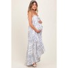 Pinkblush Light Blue Hi-Lo Spaghetti Strap Patchwork Ruffle Maternity Maxi Dress - 3 of 4