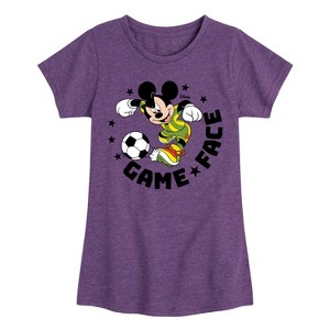 Girls' - Disney - Game Face Soccer Fitted Short Sleeve Graphic T-Shirt - 1 of 4