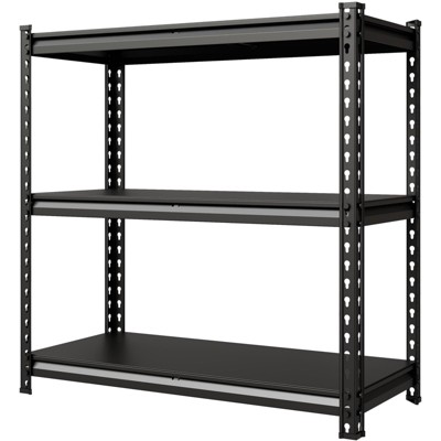 Metal Shelving Unit,Garage Storage Shelves, 3850 Lbs Capacity, Adjustable Steel Storage Rack, Matte Black, Heavy Duty