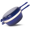 Dexmalle 3QT Dutch Oven + 1.5QT Skillet Blue Enameled Cast Iron Pot with Lid Set - 2 of 4
