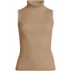Lands' End Women's Fine Gauge Cotton Turtleneck Tank Sweater - 3 of 4