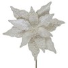 Northlight 22" Pearl White Glittered Poinsettia Christmas Stem Spray - image 3 of 4