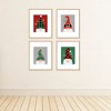 Big Dot of Happiness Red and Green Holiday Gnomes - Unframed Christmas Linen Paper Wall Art - Set of 4 - Artisms - 8 x 10 inches - 3 of 4