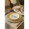 tagltd Dolce Vita Ciao Appetizer Plates Set of 4 Yellow Ceramic 8x8 Inch Dishwasher Safe for Spring and Summer Dining - 4 of 4