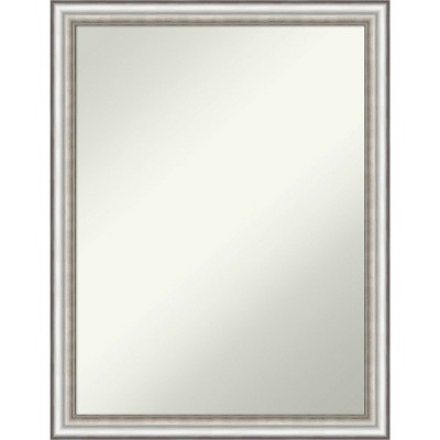 21" x 27" Non-Beveled Salon Silver Narrow Wall Mirror - Amanti Art: Modern Polystyrene Framed, Rectangle Decorative Mirror