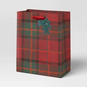 Christmas Legacy Luxe Gift Bag Cub Red and Green Plaid - Wondershop™ - 1 of 3