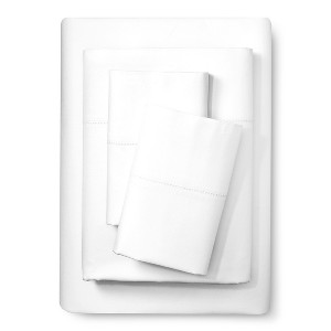 Elite Home 400 Thread Count Hemstitch Solid Sheet Set - White (California King)