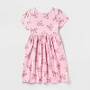Toddler Girls' 2pk Adaptive Short Sleeve Dress - Cat & Jack™ Brown/Light Pink - 2 of 4