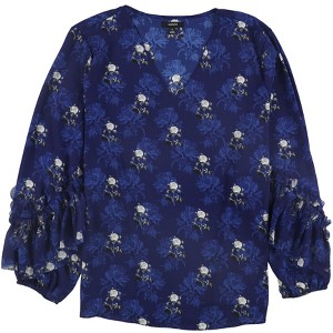 Alfani Womens Ruffle Sleeve Floral Pullover Blouse - 1 of 1