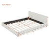 Queen Size Upholstered Wooden Platform Bed Frame, with Luxurious Velvet Grid Headboard 4Q -ModernLuxe - 3 of 4