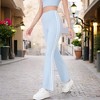 Anna-Kaci Active Women's High Waist Flare Legging Pants with Side Stripes - 2 of 4