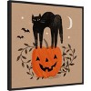 22" x 22" Halloween Cat Graphic I by Victoria Barnes Framed Wall Canvas - Amanti Art: Modern Decor, Seasonal Artwork - 2 of 4