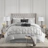 Lyngins 7-Piece Queen Comforter Set, Tufted Design Bedding Set, Quilt Bedding Set with Shams, Pillows & Bed Skirt, Hypoallergenic - 3 of 4