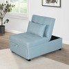 Acekool 4-in-1 Adjustable Sleeper Chair, Convertible Sofa Bed with Backrest & Pillow, Modern Folding Bed for Bedroom, Living Room, Gray - 4 of 4