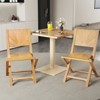 Tangkula 4 PCS Folding Patio Chairs w/ Inclined Backrest Teak Wood Outdoor Dining Chairs - 4 of 4