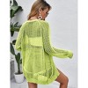 Women Crochet Lightweight Summer Cardigans Cover Up Open Front Long Sleeve - 4 of 4