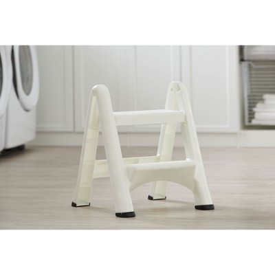 White 2-Step Foldable Plastic Step Stool