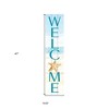 HomeRoots 11" X 47" Blue and White Coastal Welcome Solid Wood Wall Decor - 3 of 4