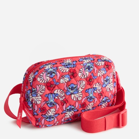 Vera Bradley Women's Disney Lilo and Stitch Cotton Large Cube Belt Bag Stitch Monstera