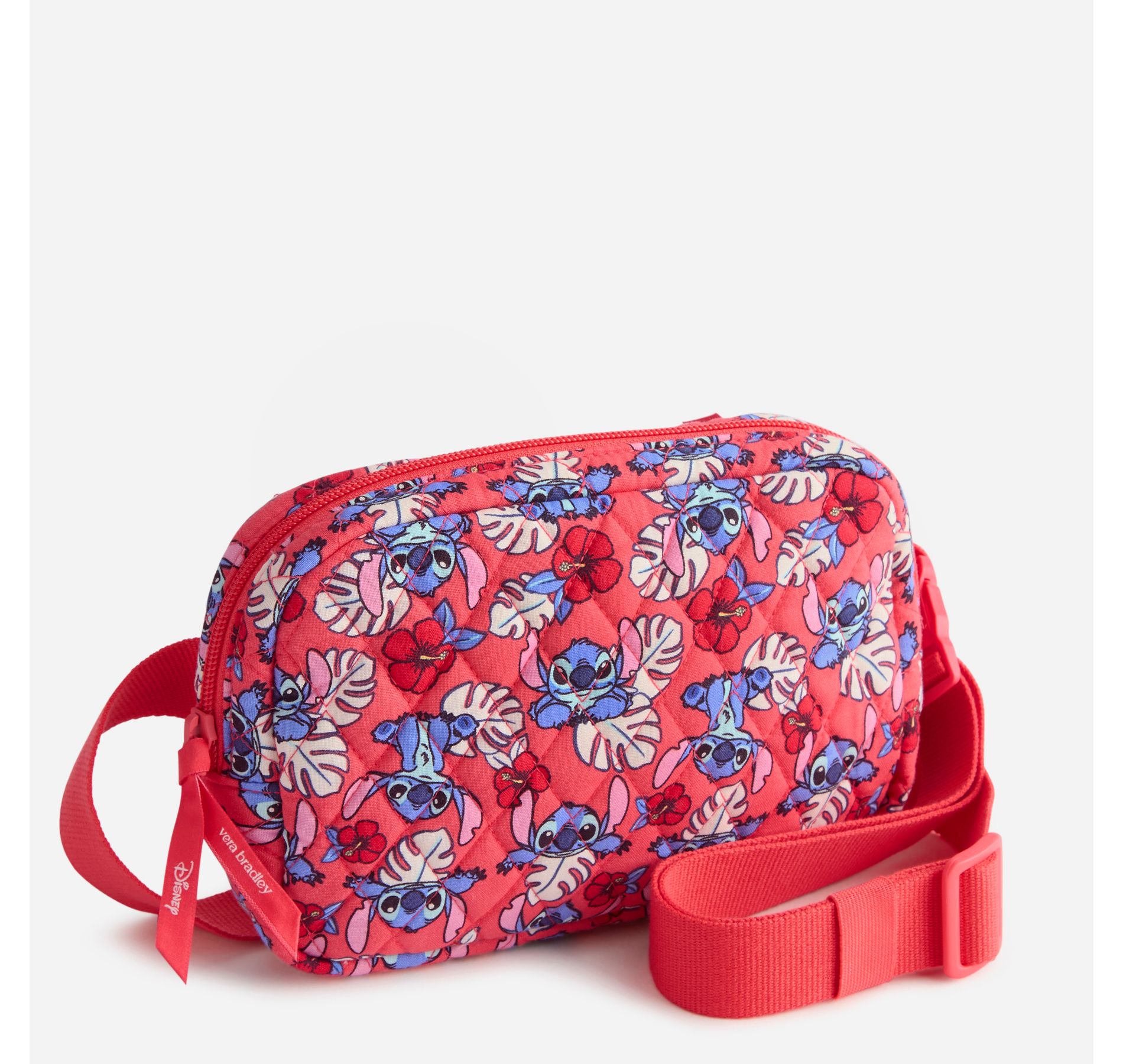 Vera Bradley Women's Disney Lilo and Stitch Cotton Large Cube Belt Bag Stitch Monstera