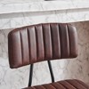 PAGED Industrial Style Bar Stools Vintage Bar Chairs PU Leather Island Chairs with Metal Frame & Footrest for Home Pub, Set of 2 - 3 of 4
