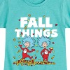 Girls' - Dr. Seuss - Fall Things Thing 1 and Thing 2 Fitted Short Sleeve Graphic T-Shirt - 2 of 4