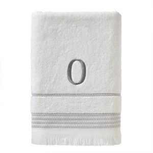 SKL Home By Saturday Knight Ltd Casual Monogram Bath Towel O - 28X54", White - 1 of 3