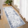 Washable Modern Abstract Indoor Area Rugs, Distressed Floral Print Non Slip Carpet for Home Office - 3 of 4
