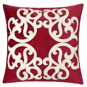 ChicFurnit Bed Pillows Home Pillow Velvet Decorative Pillow with Hidden Zipper Cotton Pillows for Living Room Decoration, Red, 20"*1"*20" - 1 of 4