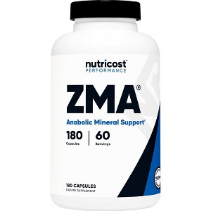 Nutricost ZMA Supplement (490mg) 180 Capsules - Anabolic Mineral Support†, GMO-Free and Gluten Free, 60 Servings for Men, 90 Servings for Women - 1 of 4
