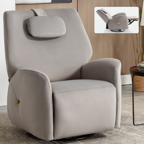 Electric Recliner Chair,Swivel Recliner Armchair,Single Sofa Chair Nursery Glider Recliner With Charge Ports,Lumbar And Neck Support Pillow-Cuddlewood - image 1 of 4