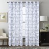 RT Designers Collection Crown Grommet Metallic Sheer Printed Doily Curtain Panel Pair 36" x 84" Blue - 2 of 4