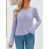 Imily Bela Lightweight Sheer Knit Pullover Womens Long Sleeve Boat Neck Blouse for Casual Wear - 2 of 4