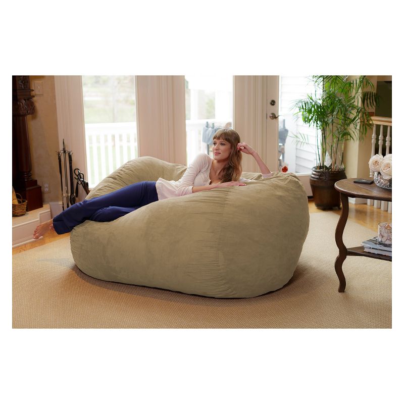 6' Large Bean Bag Lounger with Memory Foam Filling and Washable Cover - Relax Sacks, 4 of 7