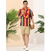 Lars Amadeus Men's Short Sleeve Button Down Summer Beach Vertical Striped Shirts - 3 of 4