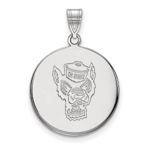 Black Bow Jewelry 10k White Gold North Carolina State Wolfpack NCAA Large Pendant - 1 of 3