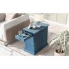 TIRAMISUBEST Classic Vintage Livingroom End Table Side Table with USB Ports and One Multifunctional Drawer with Cup Holders - 3 of 4