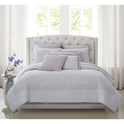 Charisma Medici Queen Comforter Set White Lavender Target